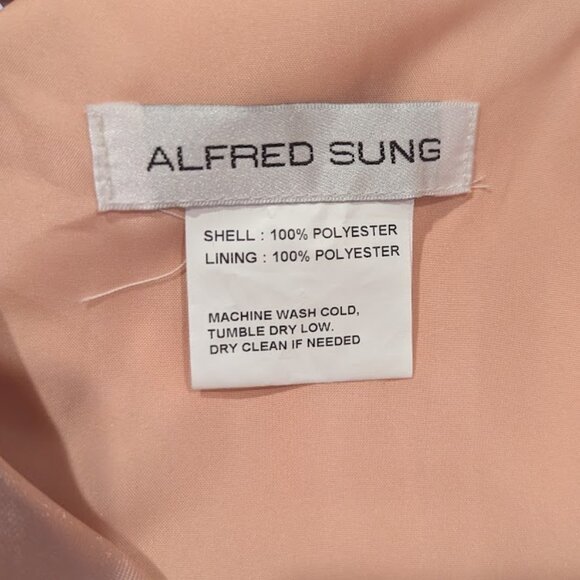 Alfred Sung D815S One-Shoulder A-Line Satin Gown – Size 2R ✨ - Picture 5 of 8